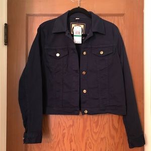 New Michael Kors Navy Blue Denim Jacket Large